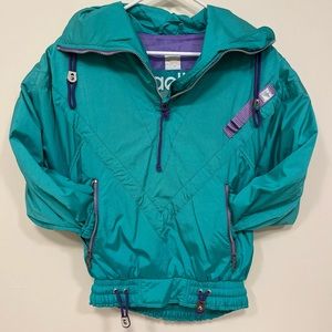 Vintage Kaelin 80s/90s Womens Ski Jacket Teal Purple Half Zip Anorak